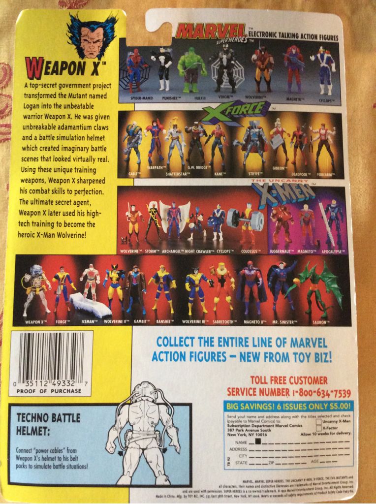 Wolverine (4th Edition) - Toy Biz (The Uncanny X-Men) action figure collectible [Barcode 035112493327] - Main Image 2