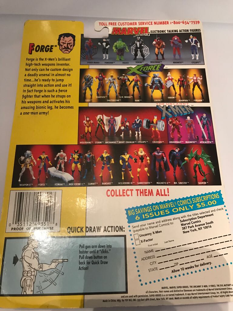 X-Men - Forge - Toy Biz (X-Men) action figure collectible [Barcode 035112493518] - Main Image 2