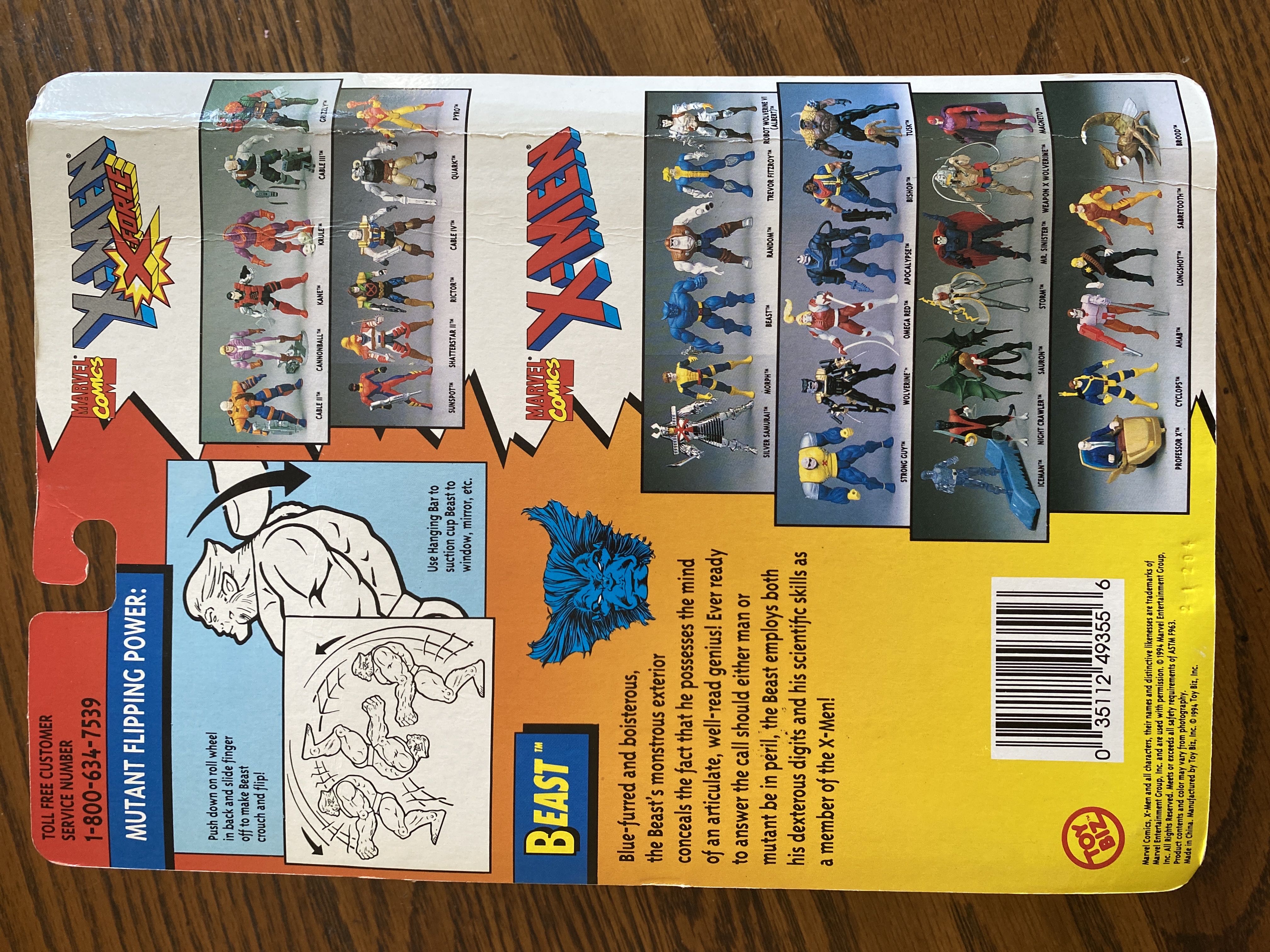 X-Men Beast - Toy Biz (The Uncanny X-Men) action figure collectible [Barcode 035112493556] - Main Image 2