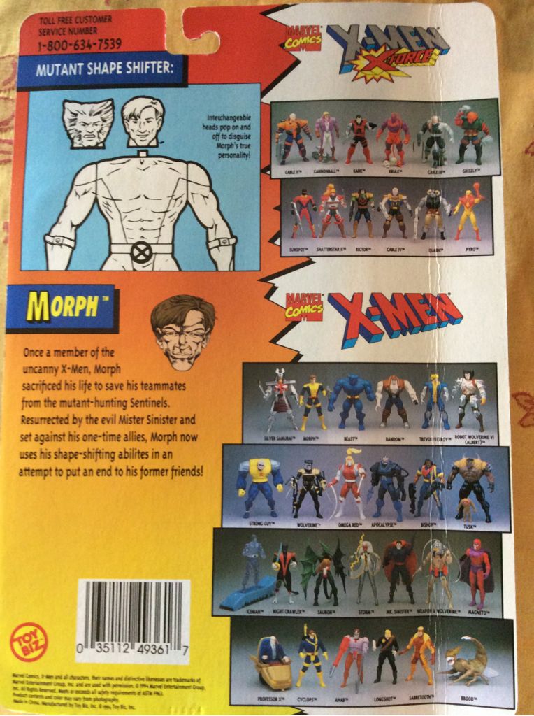 Morph - Toy Biz (X-Men) action figure collectible [Barcode 035112493617] - Main Image 2