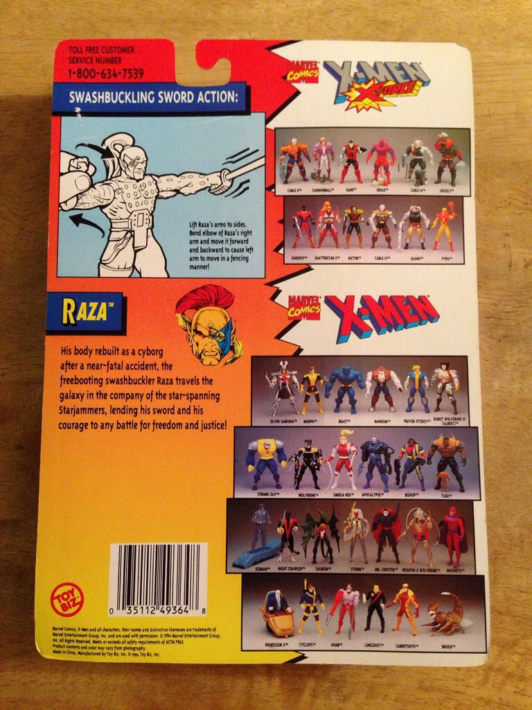 Raza - Toy Biz (X-Men) action figure collectible [Barcode 035112493648] - Main Image 2