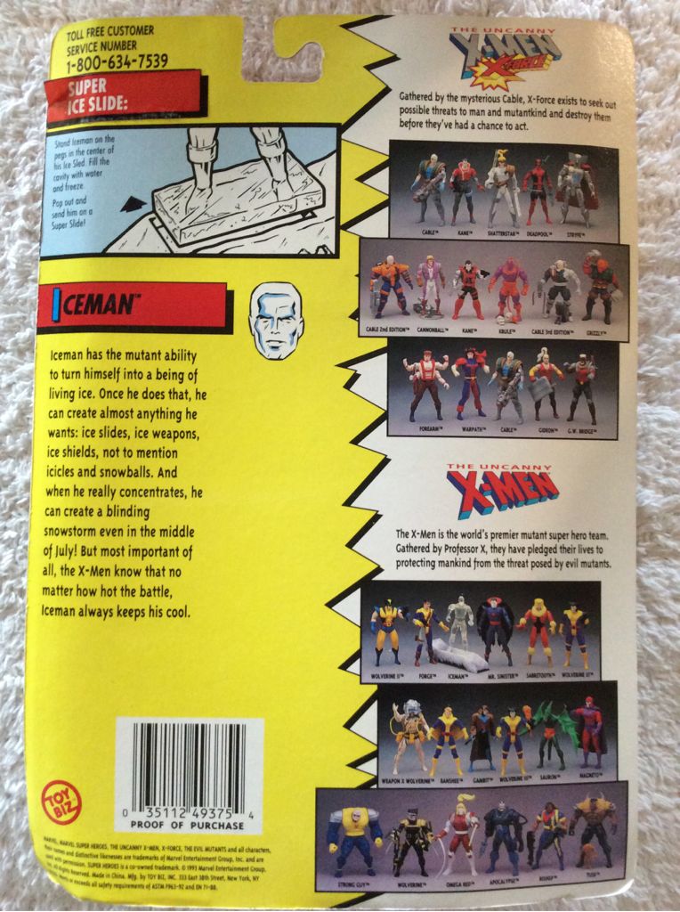 X-men Iceman - Toybiz (X-Men) action figure collectible [Barcode 035112493754] - Main Image 2