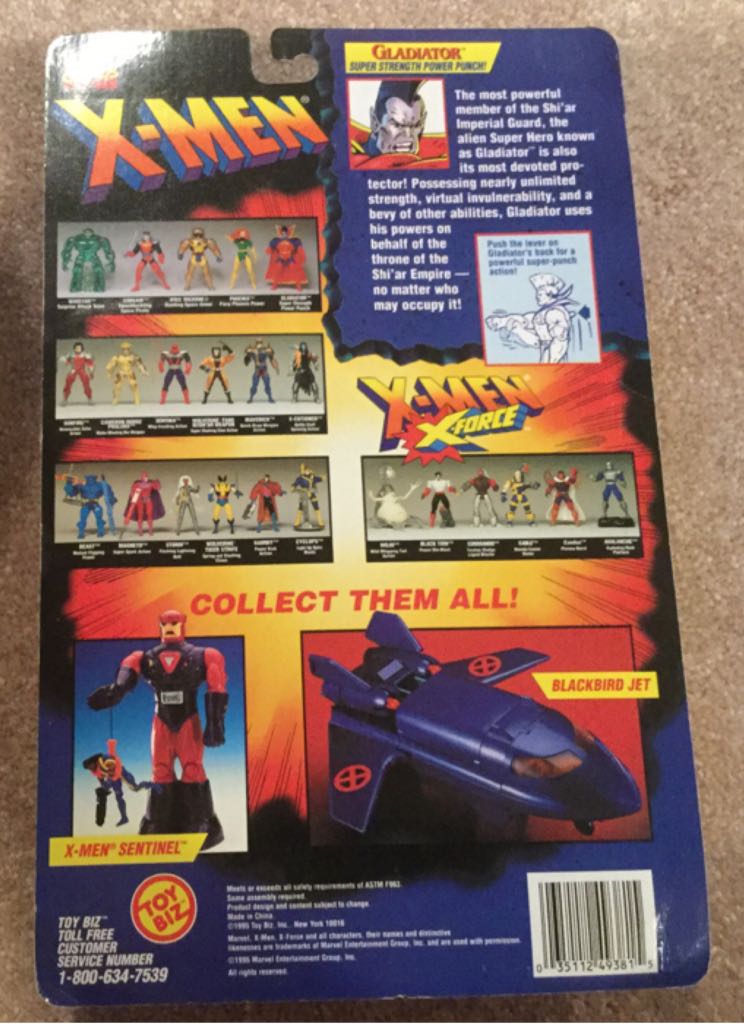 Gladiator (2nd Style Card) - Toy Biz (X-Men: Phoenix Saga) action figure collectible [Barcode 035112493815] - Main Image 2