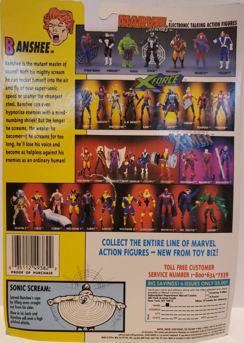 X-Men - Banshee - Toy Biz (Series 2) action figure collectible [Barcode 035112493822] - Main Image 4