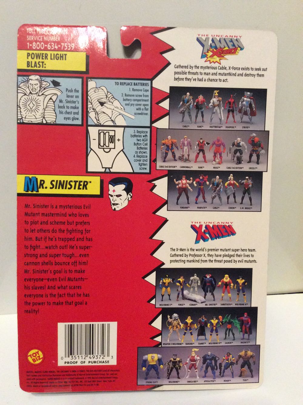 Mr. Sinister - Toy Biz (The Uncanny X-Men) action figure collectible [Barcode 035112494218] - Main Image 4