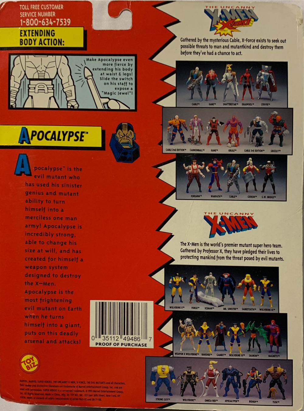 X-men Apocalypse - Toy Biz (The Uncanny X-Men) action figure collectible [Barcode 035112494867] - Main Image 3