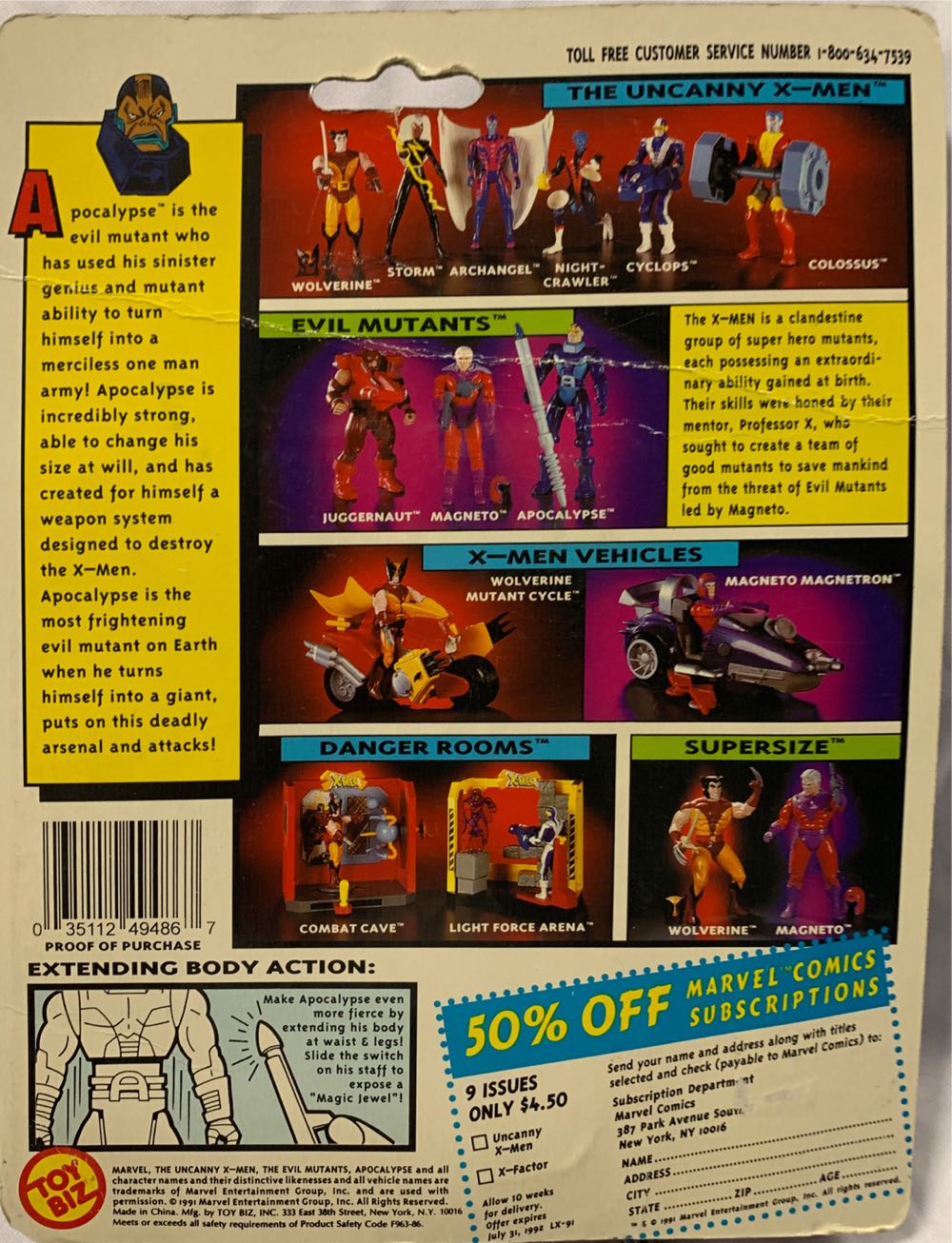 X-men Apocalypse - Toy Biz (The Uncanny X-Men) action figure collectible [Barcode 035112494867] - Main Image 4