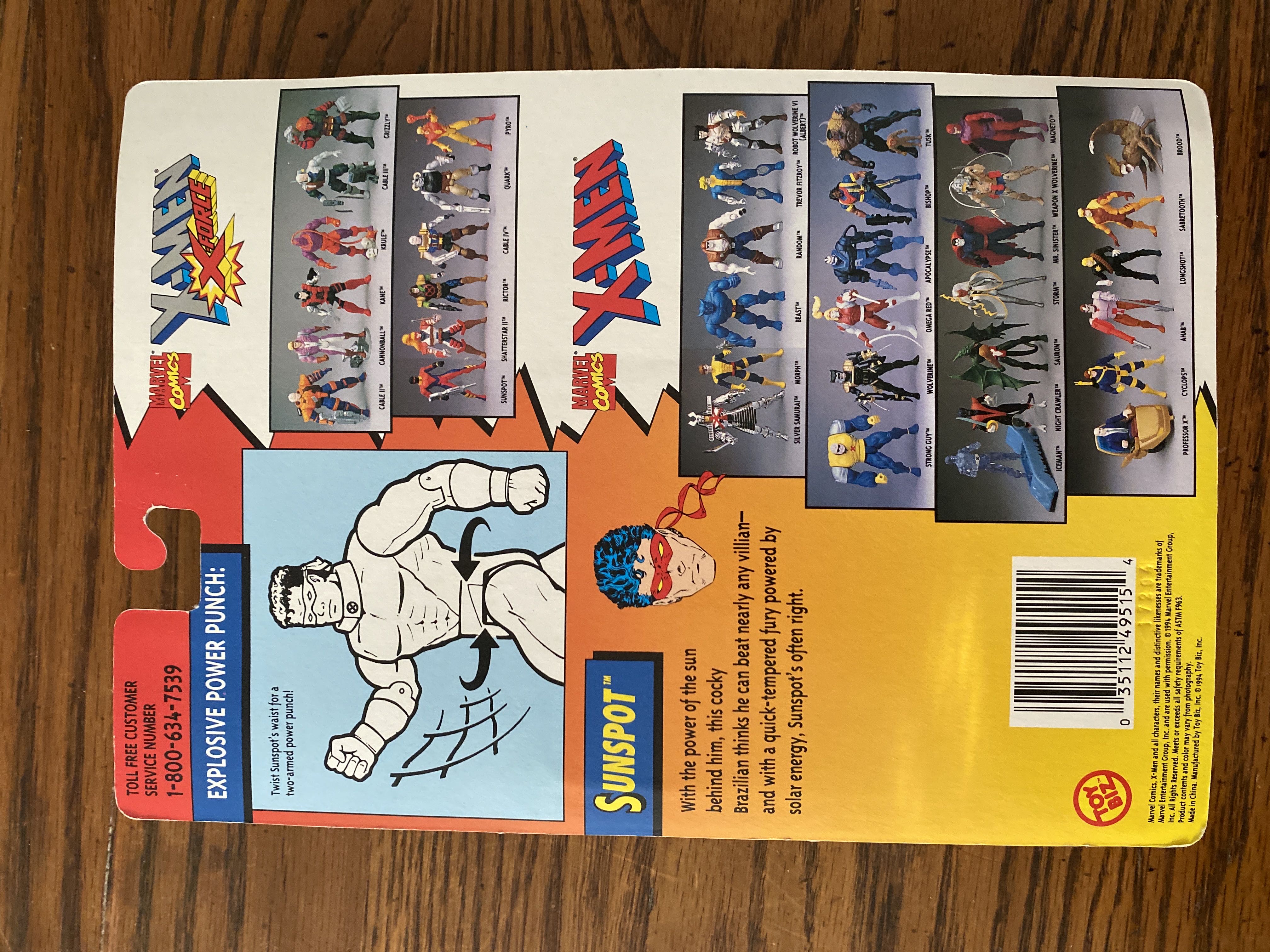 X-Men Sunspot - Toy Biz (X-Men / X-Force) action figure collectible [Barcode 035112495154] - Main Image 2