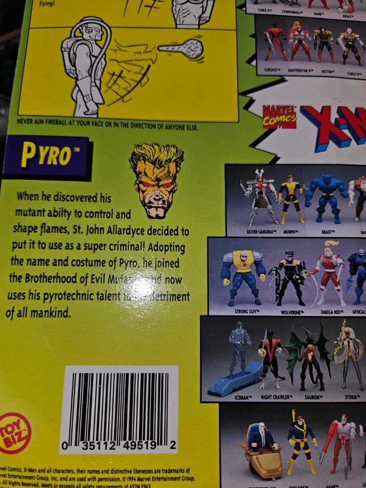 Pyro - Toy Biz (The Uncanny X-Men/X-Force) action figure collectible [Barcode 035112495192] - Main Image 4