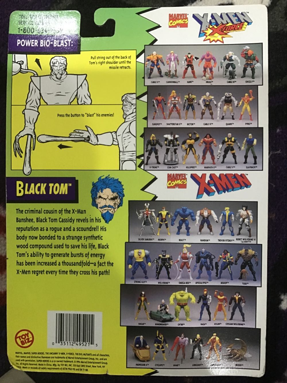 Black Tom - Toy Biz (X-Men: X-Force) action figure collectible [Barcode 035112495215] - Main Image 2