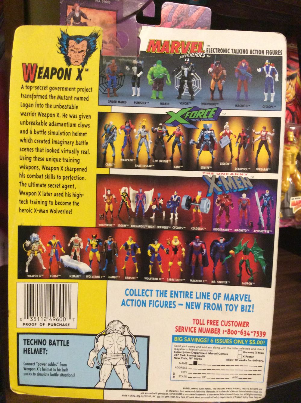 The Uncanny X-men Wolverine Weapon X - Red Cables - Toy Biz (The Uncanny X-Men) action figure collectible [Barcode 035112496007] - Main Image 3