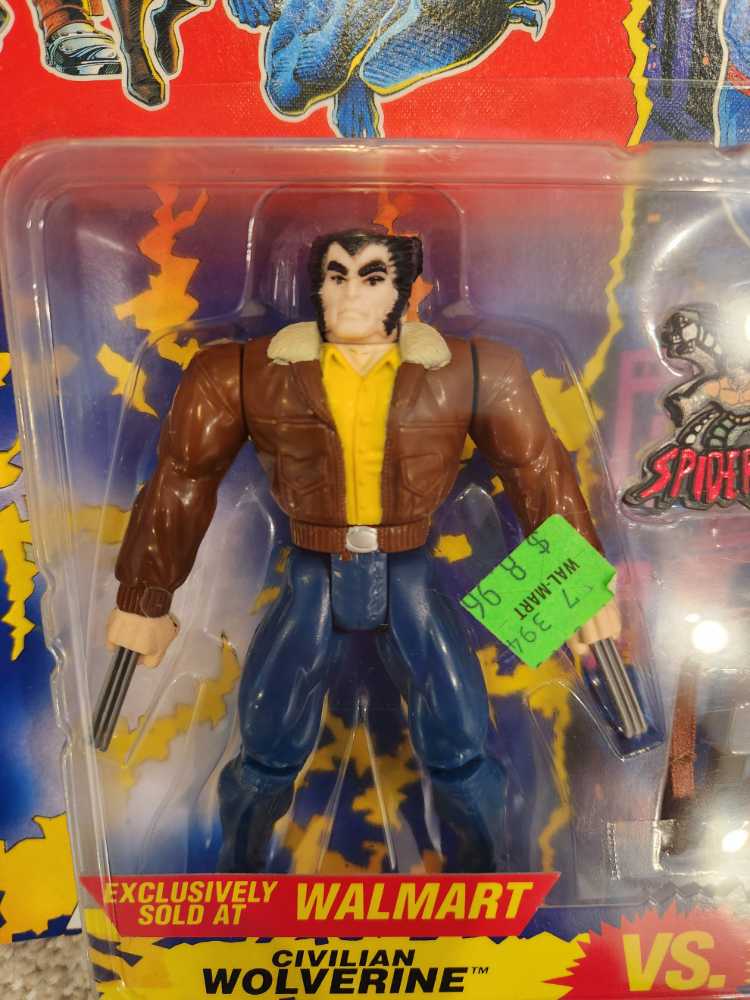 Wolverine, Civilian VS. Peter Parker - Toy Biz (X-Men / Spider-Man: The New Animated Series) action figure collectible [Barcode 035112496380] - Main Image 3