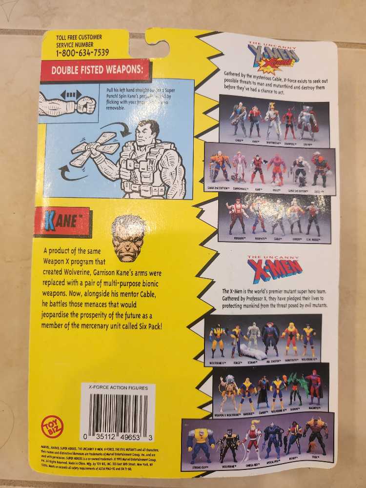 Kane (2nd Edition) - Toy Biz (The Uncanny X-Men/X-Force) action figure collectible [Barcode 035112496533] - Main Image 2