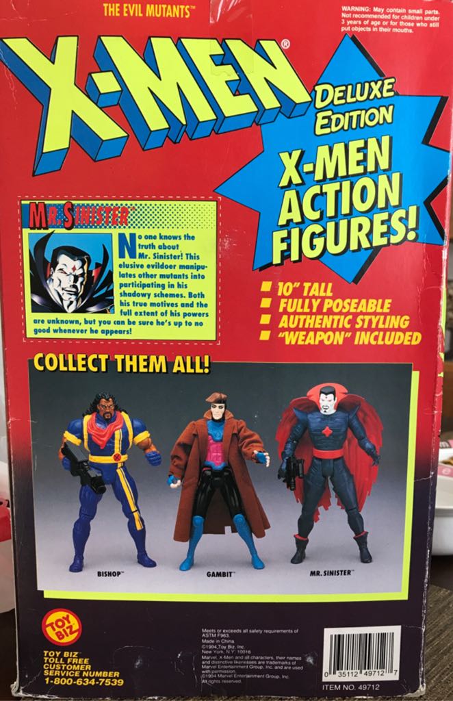 X-Men (10 Inch) - Toy Biz (Mr Sinister) action figure collectible [Barcode 035112497127] - Main Image 2