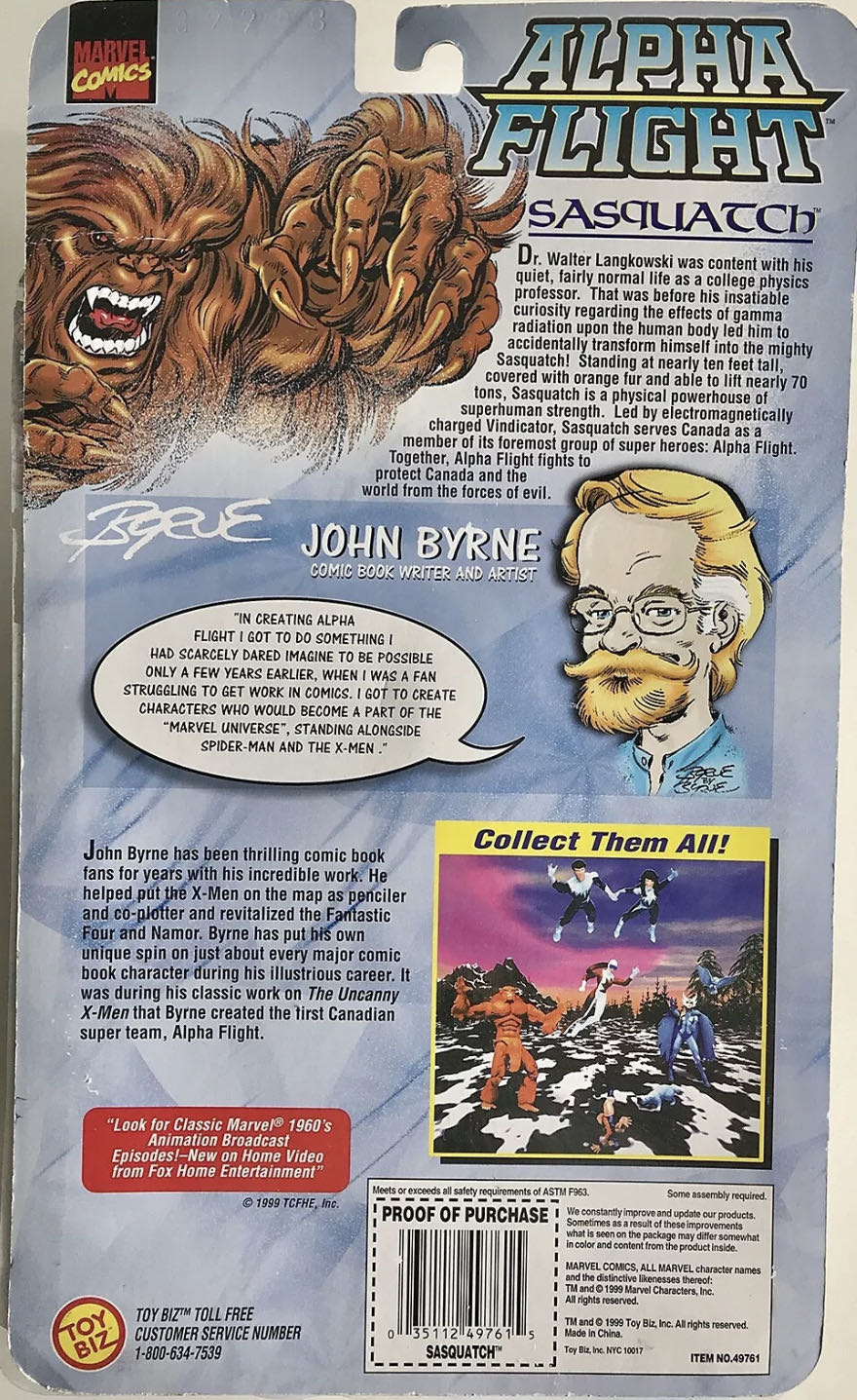 Alpha Flight Sasquatch and Vinoicator - Toy Biz (Marvel Collection Edition) action figure collectible [Barcode 035112497615] - Main Image 2