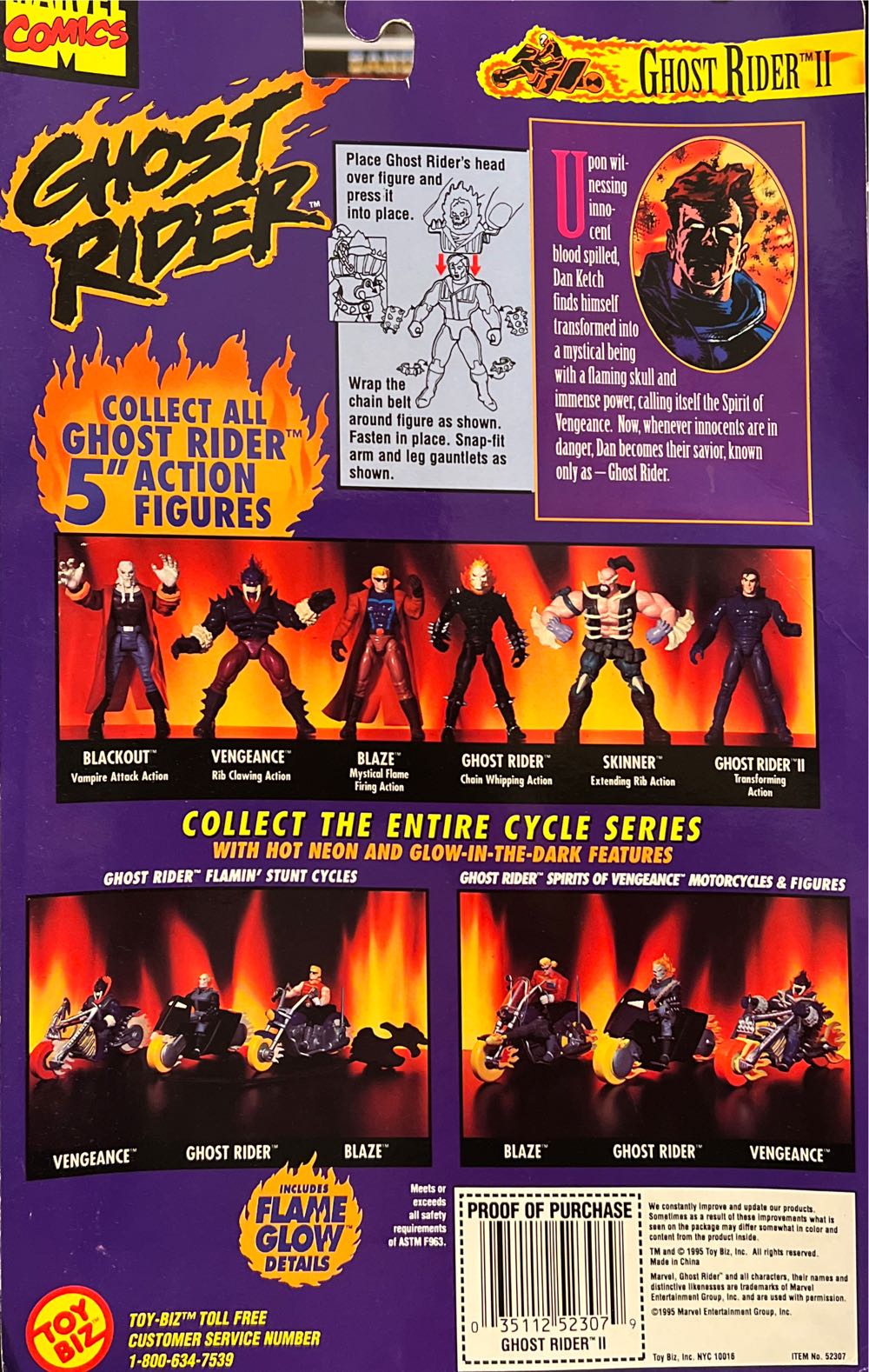 Ghost Rider II (Danny Ketch) - Toy Biz (Ghost Rider) action figure collectible [Barcode 035112523079] - Main Image 3