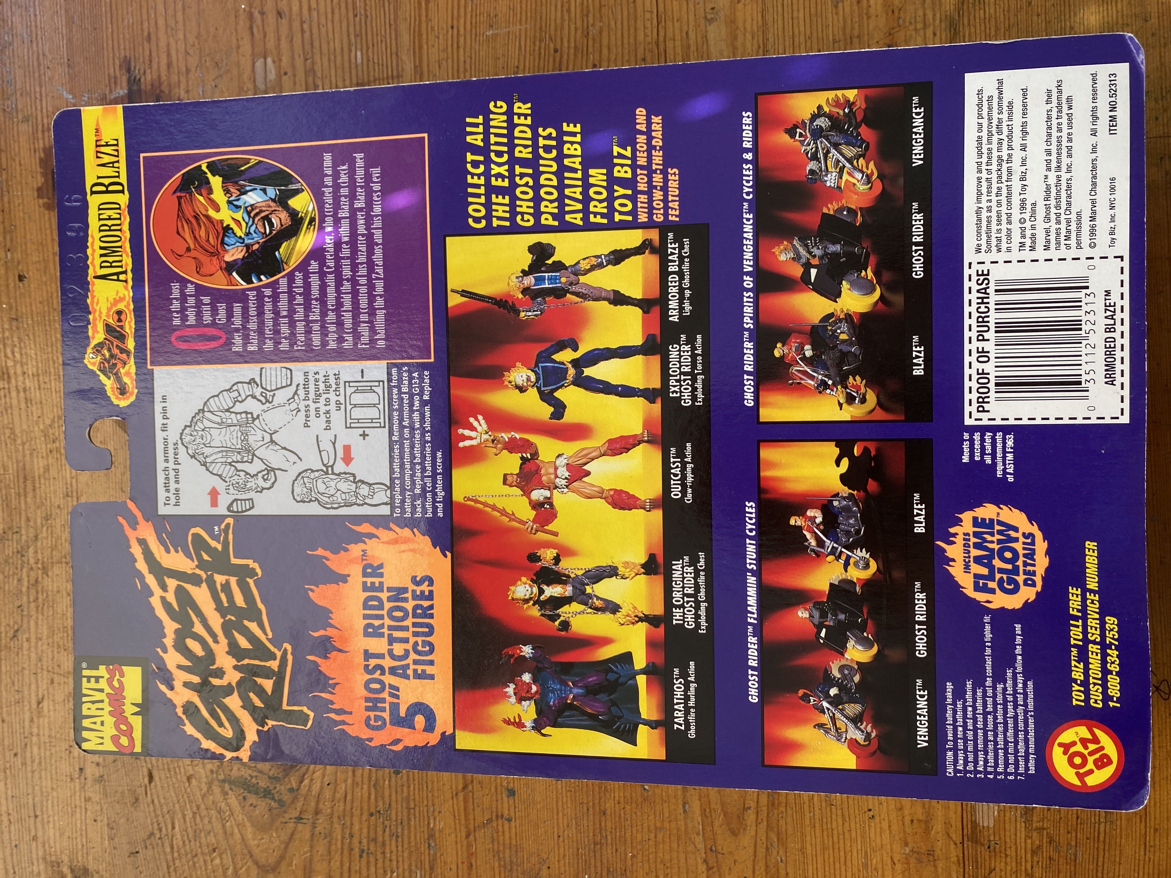 Ghost Rider II - Blaze ( Armored) - Toy Biz (Marvel: Toybiz: Ghost Rider) action figure collectible [Barcode 035112523130] - Main Image 2