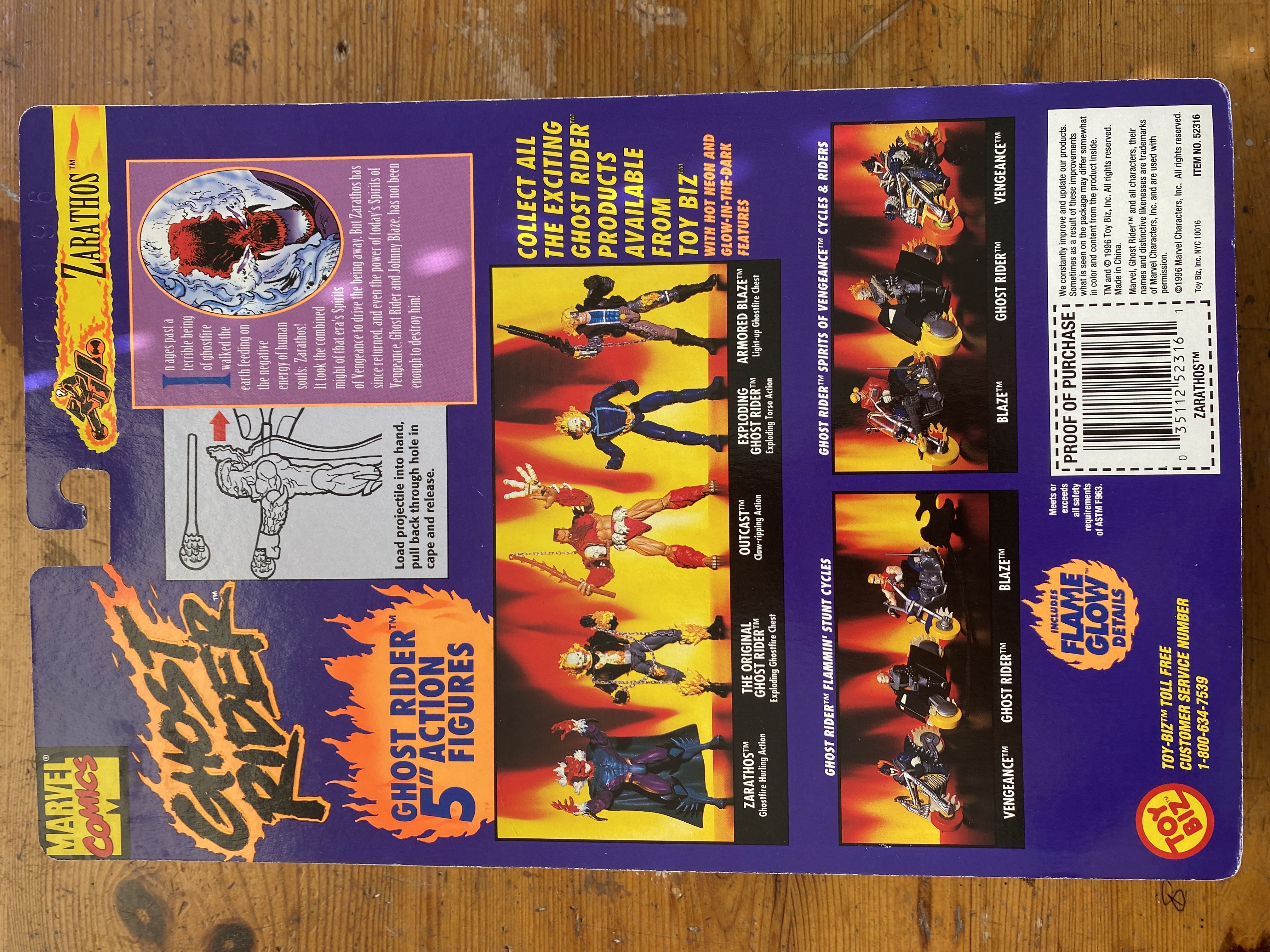Ghost Rider: Zarathos - Toy Biz (Marvel: Toybiz: Ghost Rider) action figure collectible [Barcode 035112523161] - Main Image 2