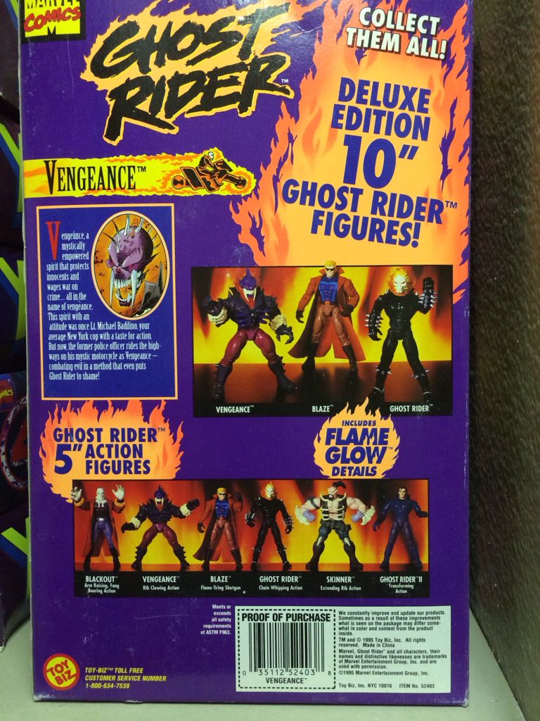 Ghost Rider (10 Inch) - Toy Biz (Marvel: 10”) action figure collectible [Barcode 035112524038] - Main Image 2