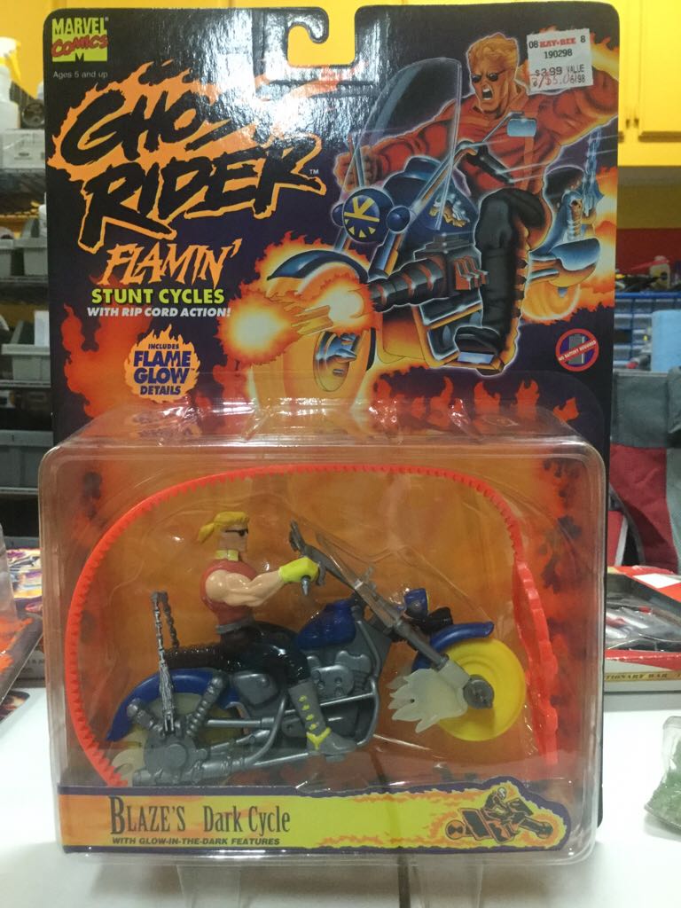 GR - Ghost Rider Flamin’ Stunt Cycles - Blaze’s Dark Cycle-SOLD! - Toy Biz Inc (Ghost Rider Flamin’ Stunt Cycles) action figure collectible [Barcode 035112524373] - Main Image 1