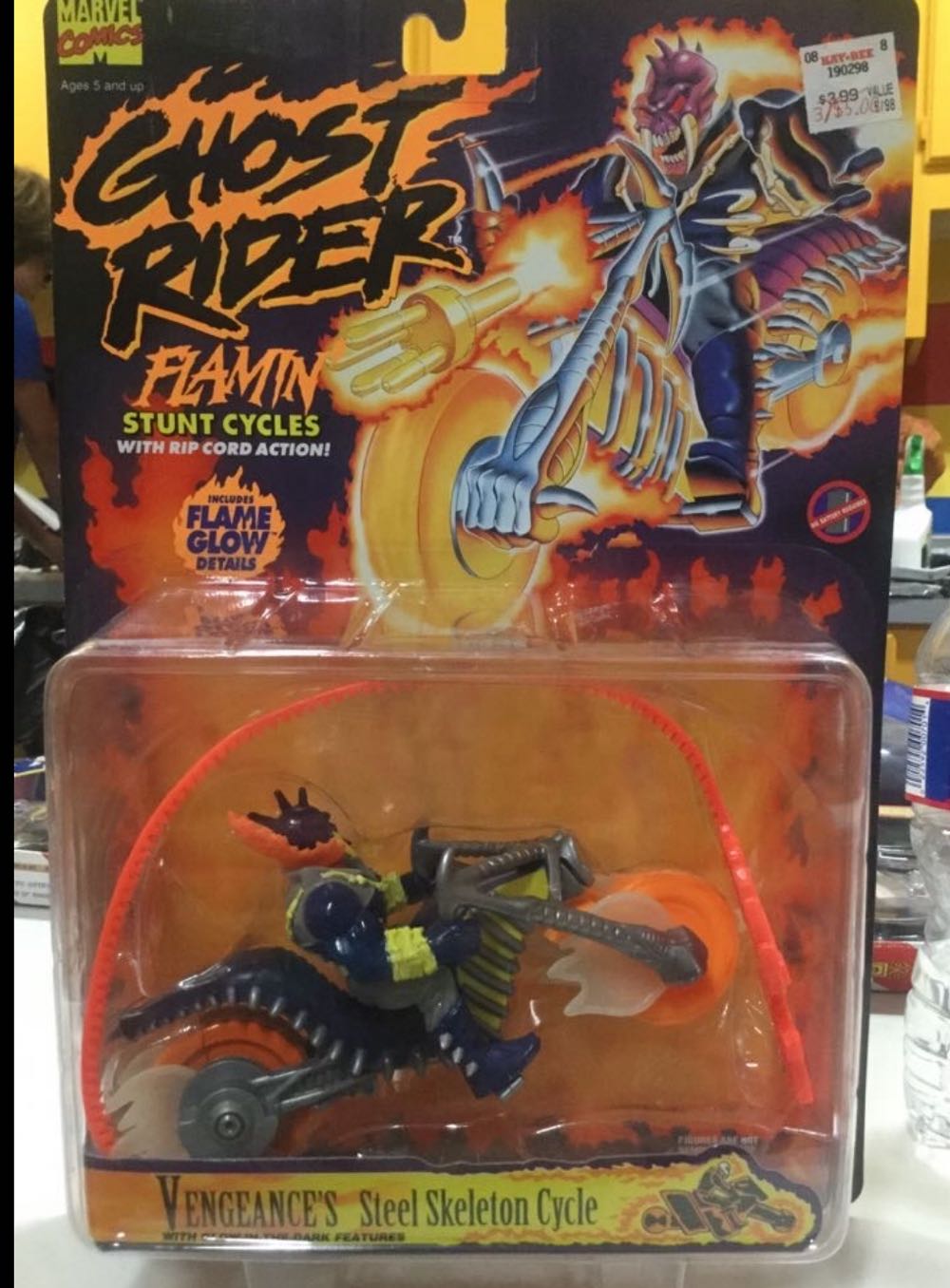 GR - Ghost Rider Flamin’ Stunt Cycles  - Vengeance’s Steel Skeleton Cycle-SOLD! - Toy Biz Inc (Ghost Rider Flamin’ Stunt Cycles) action figure collectible [Barcode 035112524380] - Main Image 2