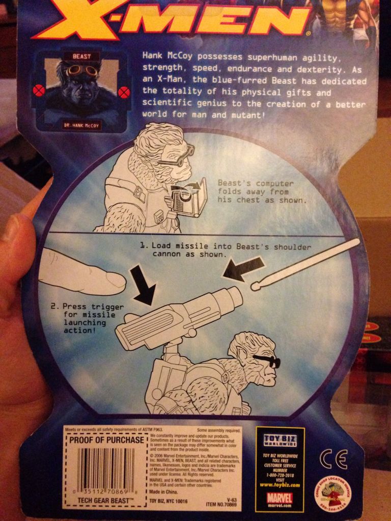 *sell* Beast (Tech Gear) - Toy Biz (Marvel (X-men)) action figure collectible [Barcode 035112708698] - Main Image 2