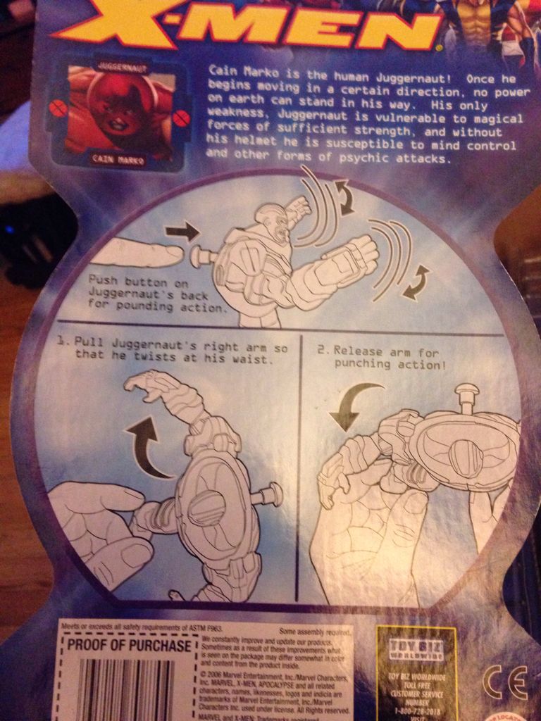 Marvel X-Men Juggernaut - Toy Biz (X-Men) action figure collectible [Barcode 035112708704] - Main Image 2