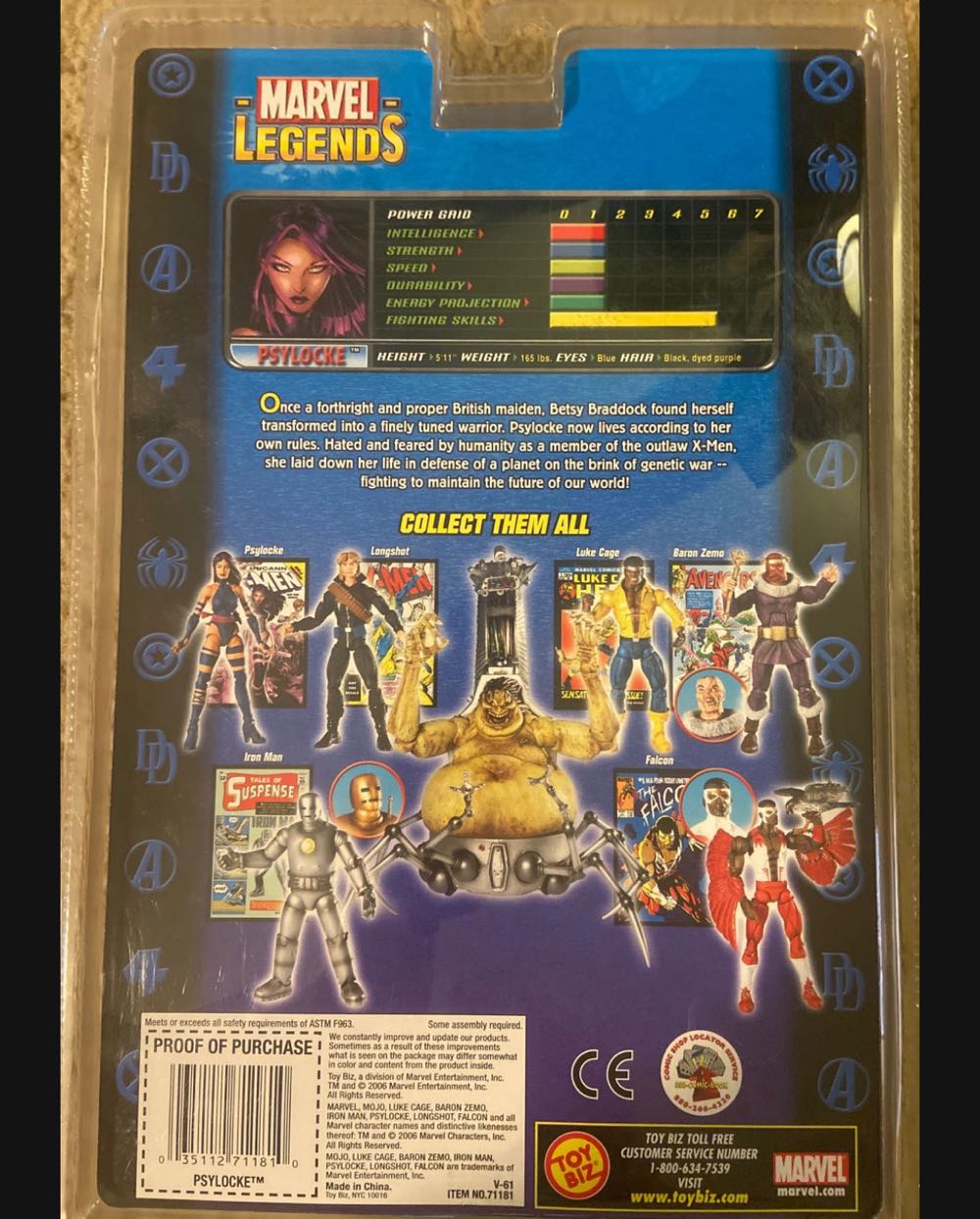 Toybiz Marvel Legends Mojo BAF - Psylocke - Toy Biz (Marvel Legends - Mojo Series) action figure collectible [Barcode 035112711810] - Main Image 3