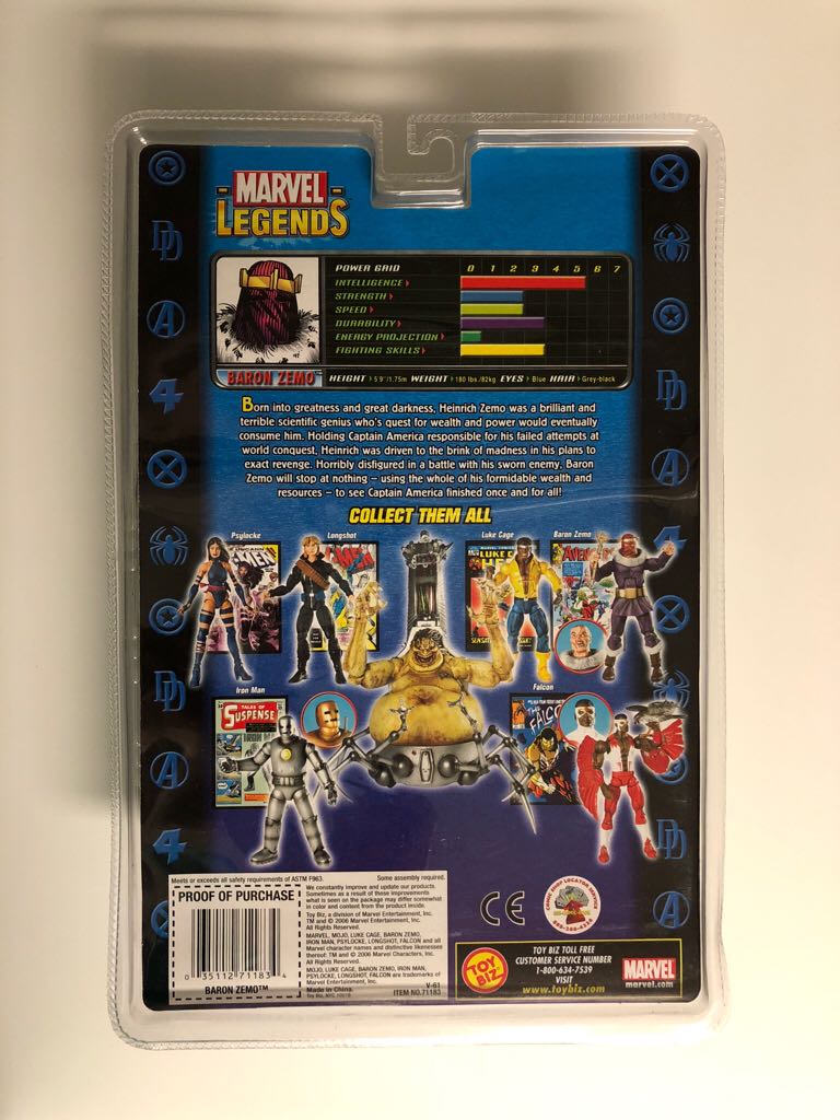 Baron Zemo Marvel Legends Mojo Series Baron Zemo Unmasked Variant - Toybiz (Marvel Legends) action figure collectible [Barcode 035112711834] - Main Image 2