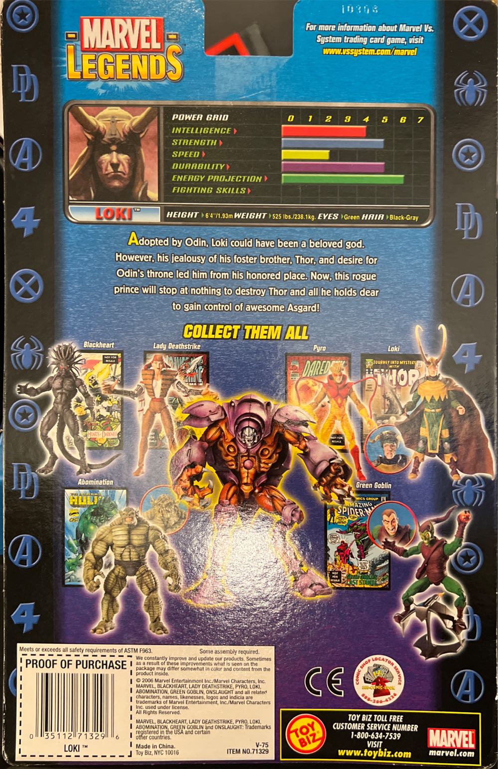 Loki - Toy Biz (Marvel Legends Onslaught BAF) action figure collectible [Barcode 035112713296] - Main Image 3