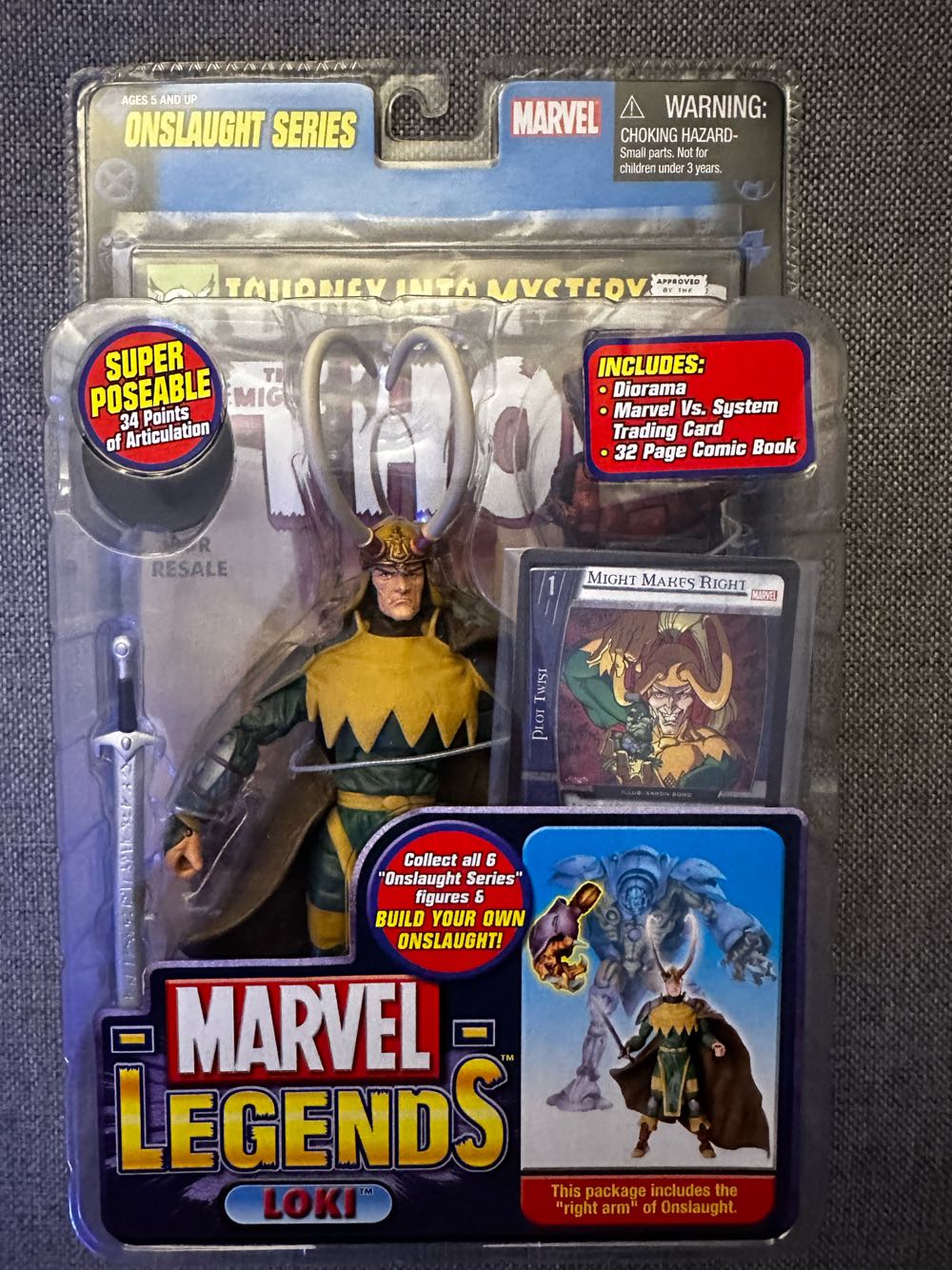 Loki - Toy Biz (Marvel Legends Onslaught BAF) action figure collectible [Barcode 035112713296] - Main Image 4