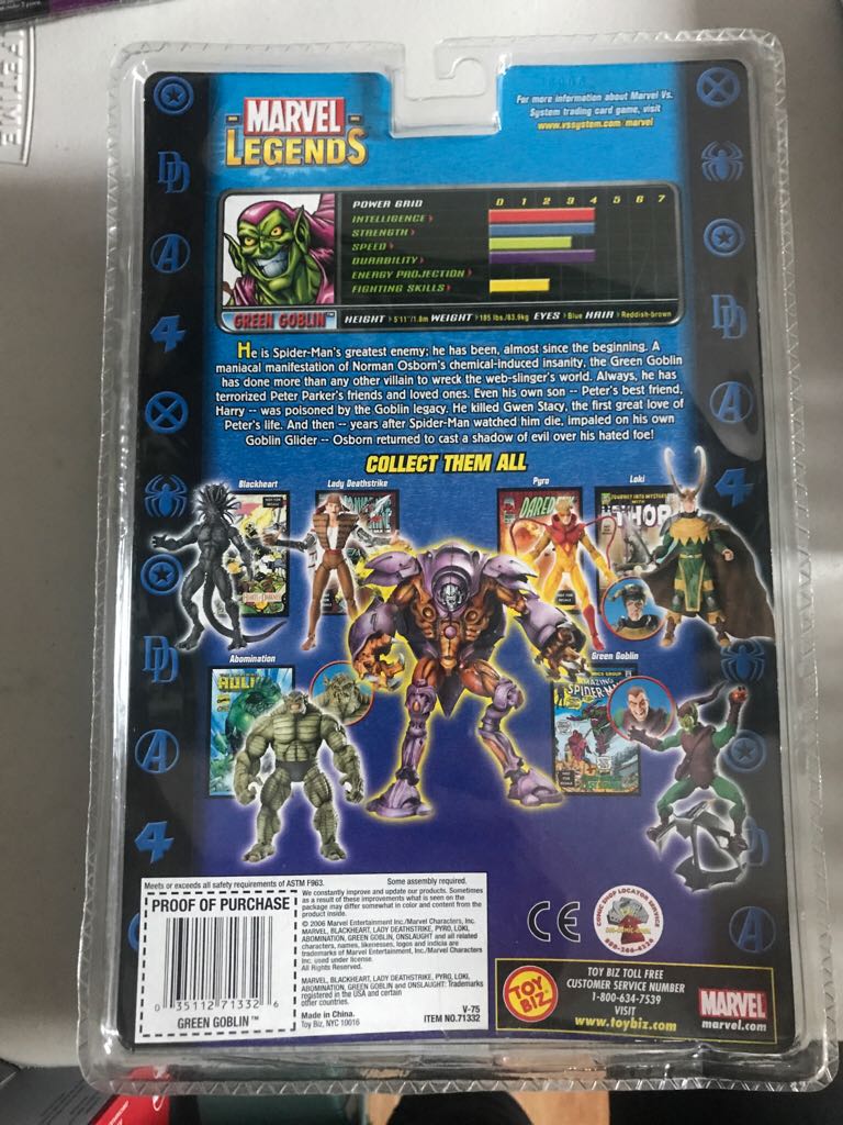 Toybiz Marvel Legends Onslaught BAF Green Goblin Unmasked Variant  - Toy Biz (Onslaught Series) action figure collectible [Barcode 035112713326] - Main Image 2