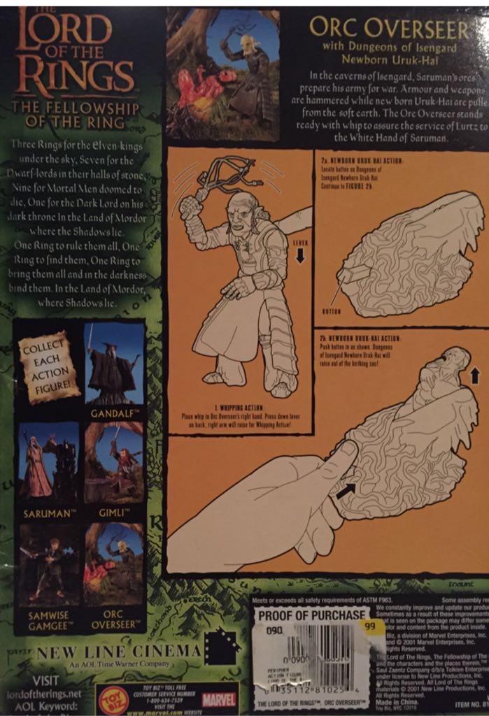 Orc Overseer - Toy Biz (Fellowship Of The Ring) (Lord Of The Rings) action figure collectible [Barcode 035112810254] - Main Image 2