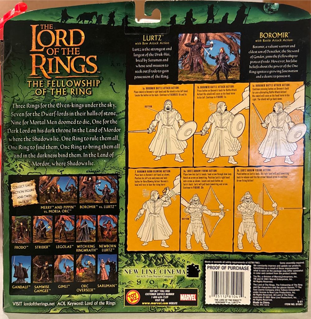 The Lord Of The Rings - Boromir Vs. Lurtz - Toy Biz (Lord Of The Rings) action figure collectible [Barcode 035112810414] - Main Image 3