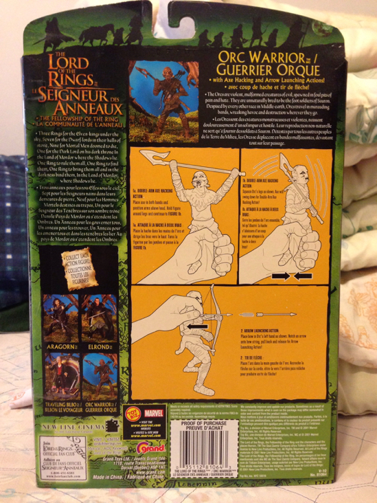 Orc Warrior - Toy Biz (Lord Of The Rings) action figure collectible [Barcode 035112810643] - Main Image 2