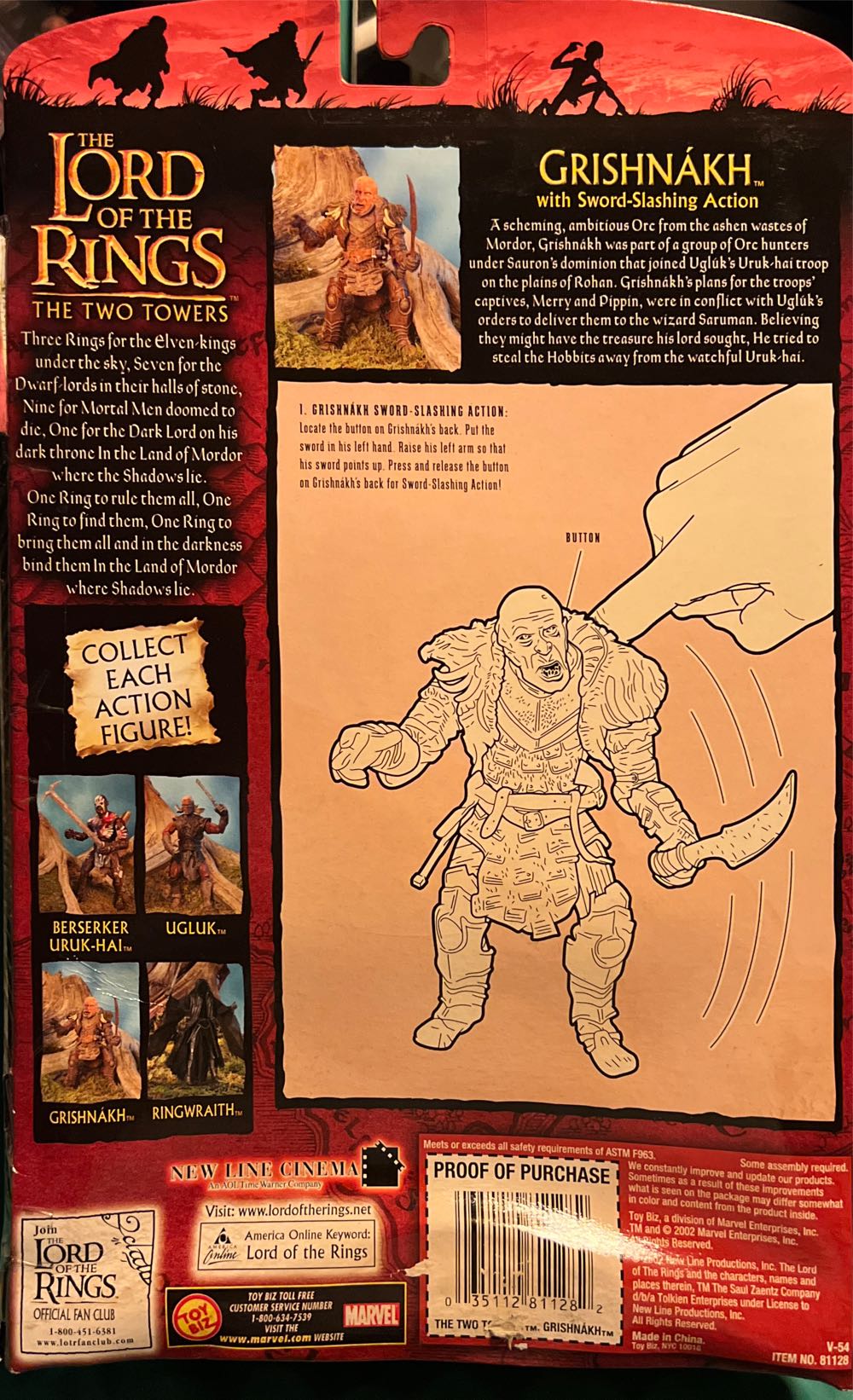 Grisnakh - Toy Biz (Lord of the Rings : The Two Towers) action figure collectible [Barcode 035112811282] - Main Image 2