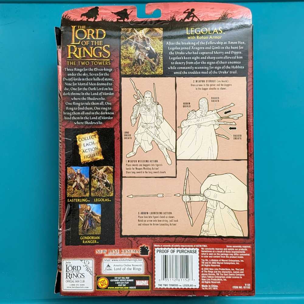 Legolas - Toy Biz (Fellowship Of The Ring) (Lord Of The Rings) action figure collectible [Barcode 035112811527] - Main Image 2