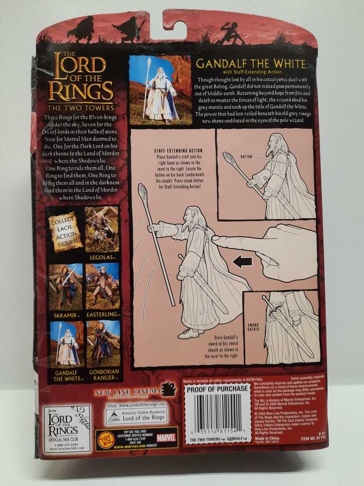 Gandalf - Toy Biz (LOTR: The Two Towers) action figure collectible [Barcode 035112811541] - Main Image 2