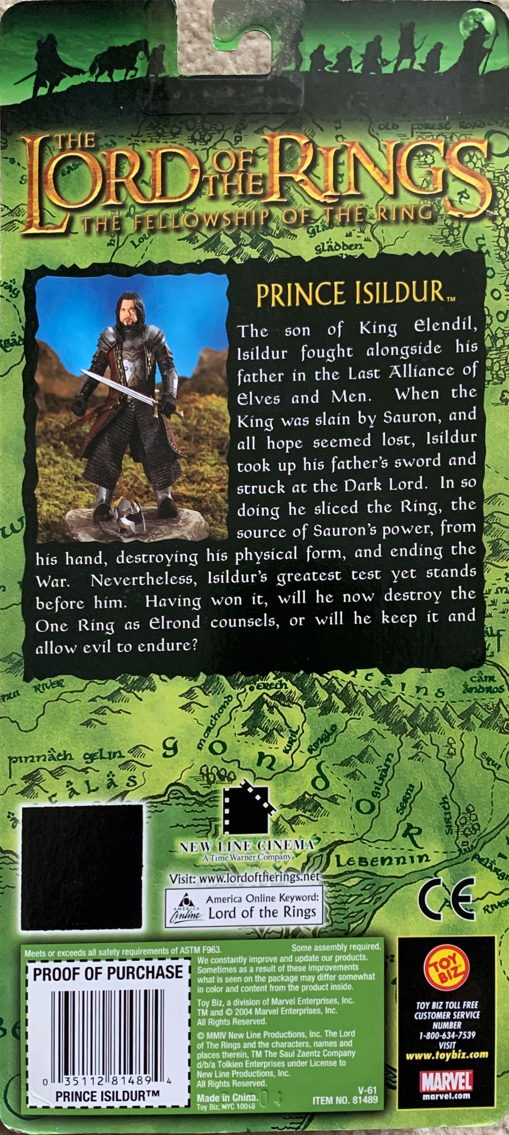 LOTR ToyBiz: Isildur - Toybiz (LOTR The Fellowship of The Rings) action figure collectible [Barcode 035112814894] - Main Image 2