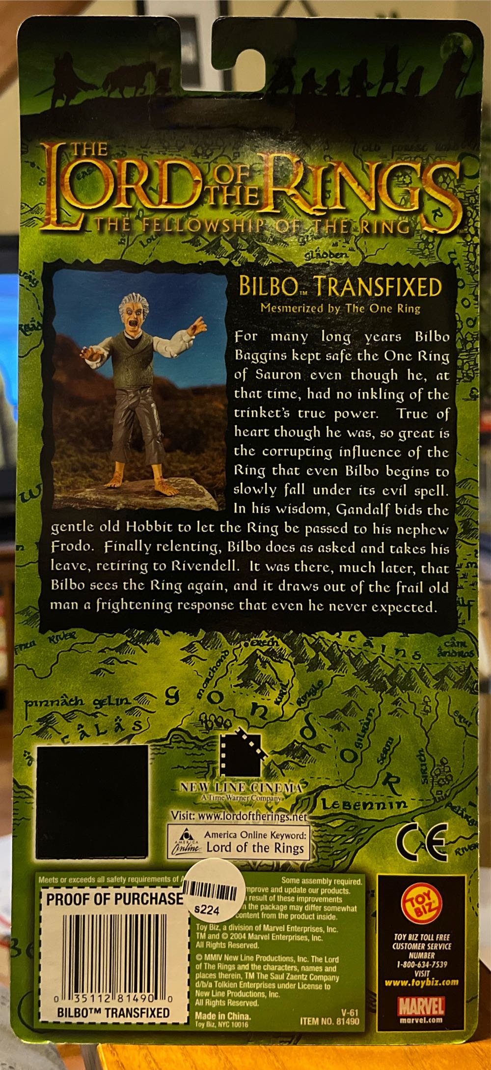 Bilbo: Transfixed - Toy Biz (LOTR: The Fellowship Of The Ring) action figure collectible [Barcode 035112814900] - Main Image 3