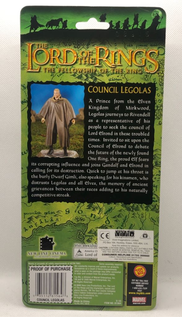 Legolas: Council of Elrond - TOYBIZ (Lord Of The Rings) (LOTR: The Fellowship Of The Ring) action figure collectible [Barcode 035112815648] - Main Image 2