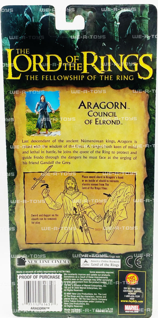Aragorn: Council of Elrond - Toy Biz (Epic Trilogy) (LOTR: The Fellowship Of The Ring) action figure collectible [Barcode 035112816317] - Main Image 3