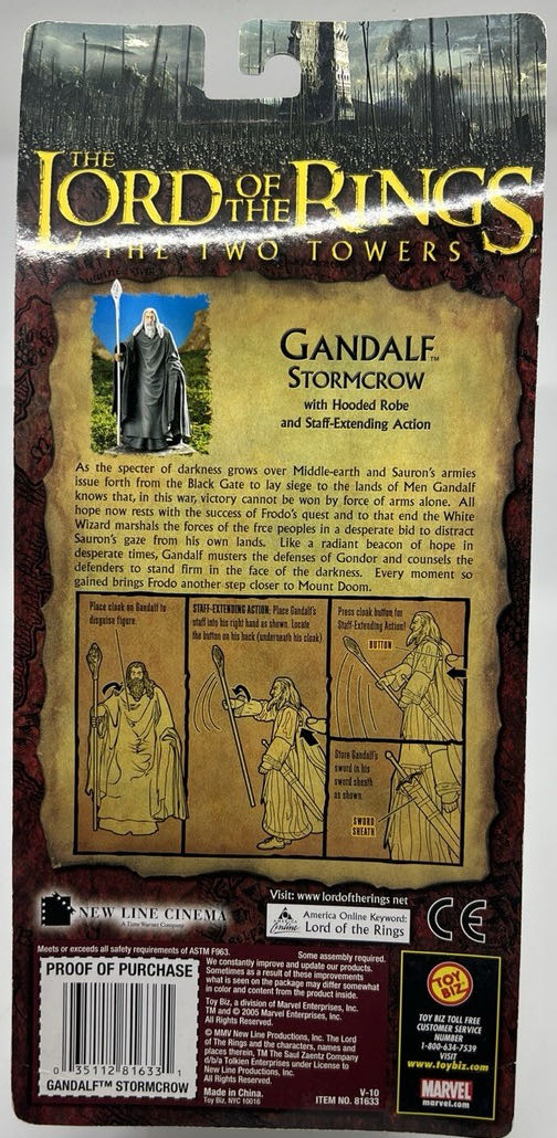 Gandalf Stormcrow - Toy Biz (LOTR The Two Towers) action figure collectible [Barcode 035112816331] - Main Image 3