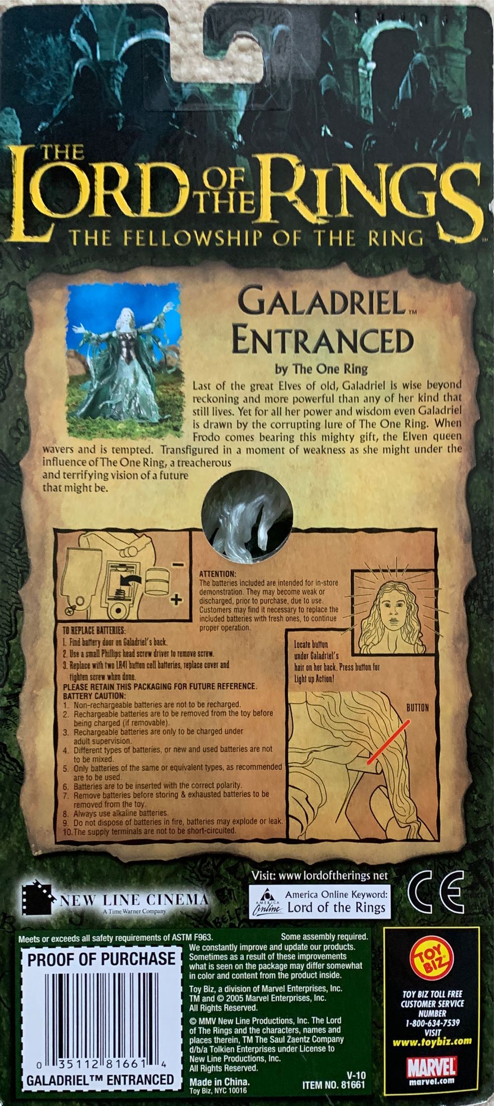 Galadriel - Toy Biz (LOTR: The Fellowship Of The Ring) action figure collectible [Barcode 035112816614] - Main Image 2