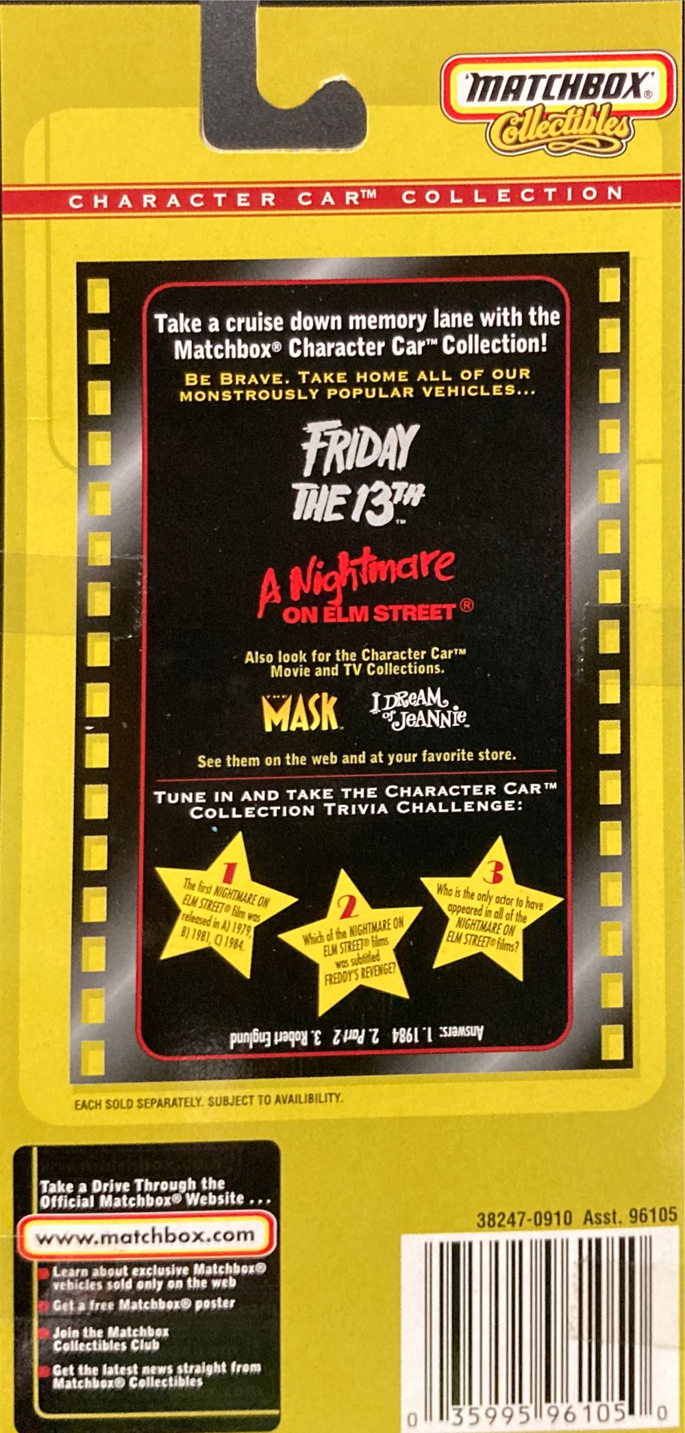 A Nightmare On Elm St Character Car  - Matchbox (A Nightmare On Elm Street) action figure collectible [Barcode 035995961050] - Main Image 2