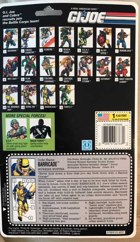 Barricade V1 - Hasbro - G.I. Joe (G. I. JOE) action figure collectible [Barcode 038976067680] - Main Image 2