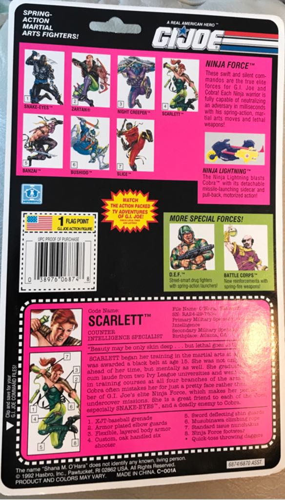 Scarlett [v2] - Hasbro (G.I. Joe: A Real American Hero: Ninja Force) action figure collectible [Barcode 038976068748] - Main Image 2