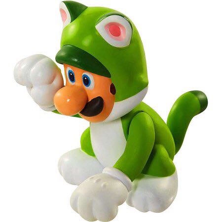 Cat Luigi - Jakks Pacific (Super Mario) action figure collectible [Barcode 039897090818] - Main Image 2