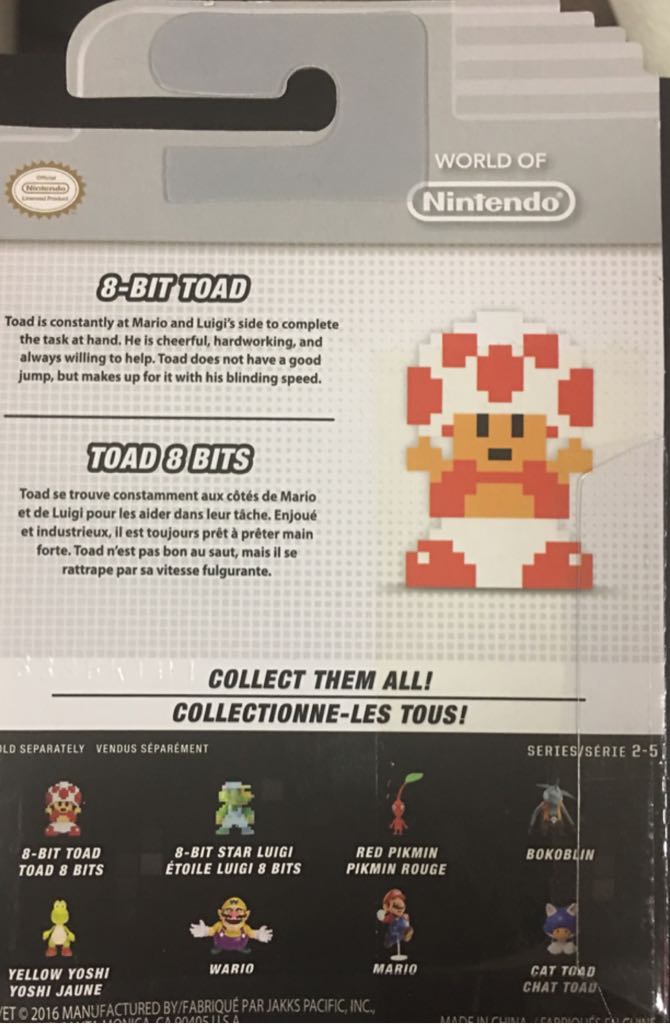 Toad 8-bit - Jakks Pacific, Inc (World Of Nintendo 8-bit) action figure collectible [Barcode 039897386249] - Main Image 2