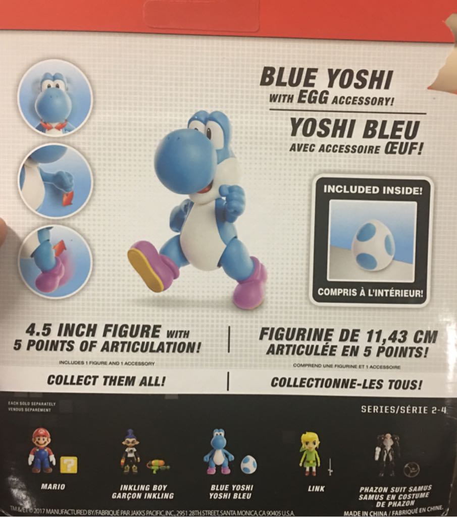 Yoshi Light Blue - Jakks Pacific (Super Mario) action figure collectible [Barcode 039897460017] - Main Image 2